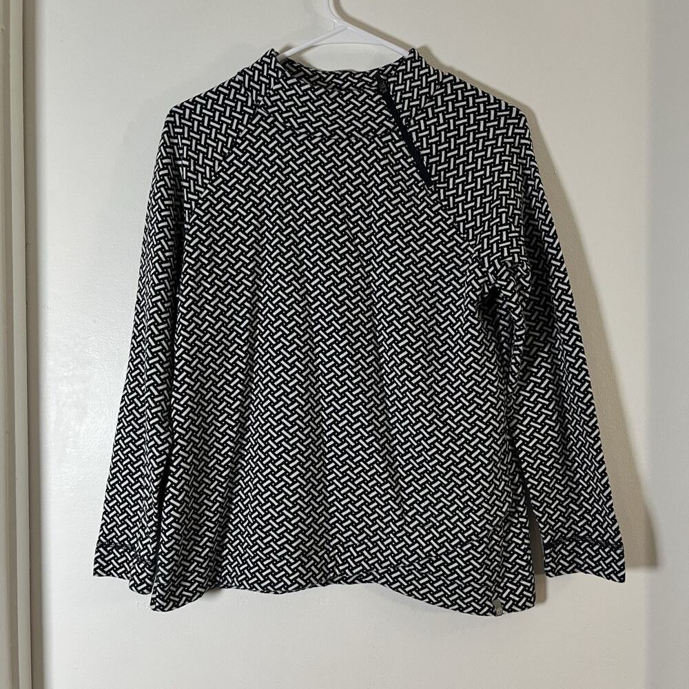 T by Talbots Athletic mock neck sweater athletic quarter zip size P S